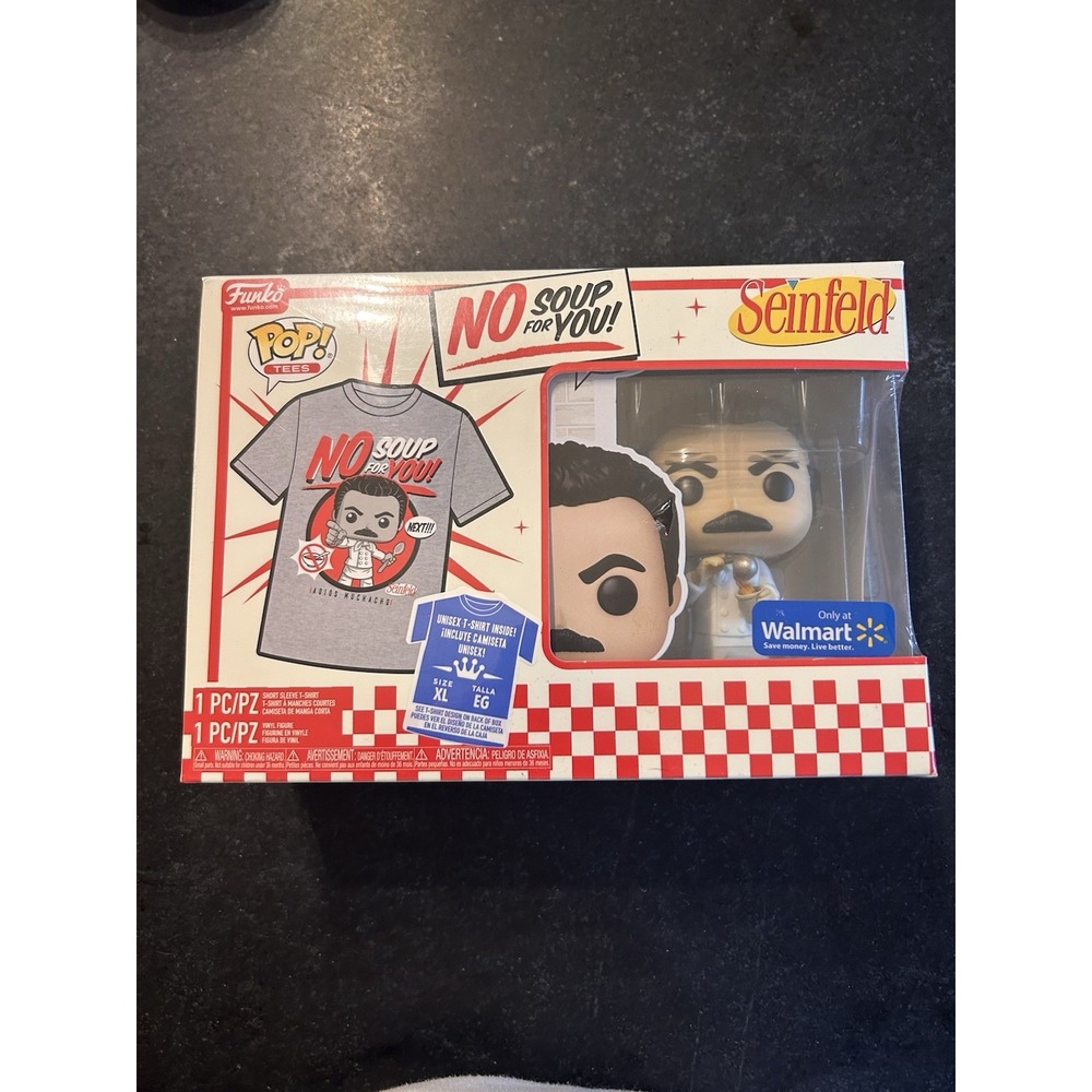 Funko Pop Tees Seinfeld Soup Nazi Figure & XL T-Shirt Set Walmart Exclusive NEW